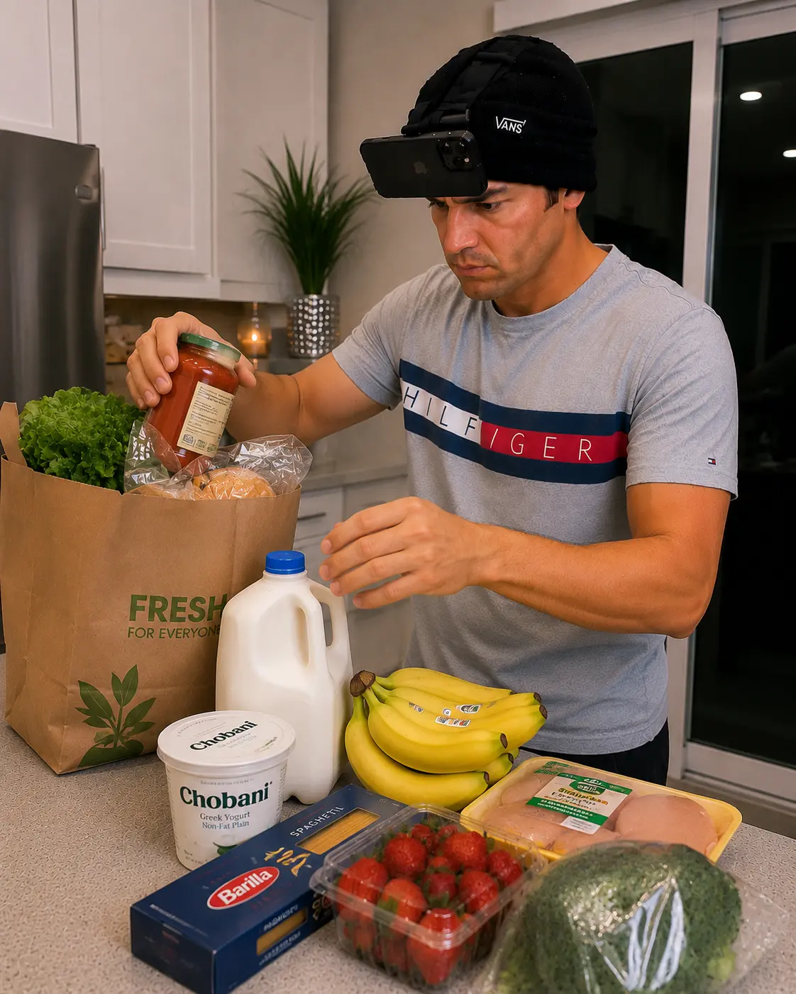Unpack grocery bags