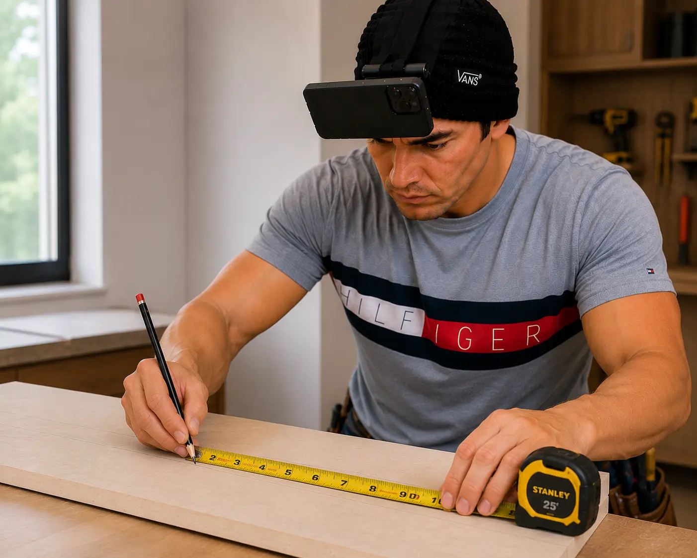 Measure and mark surfaces